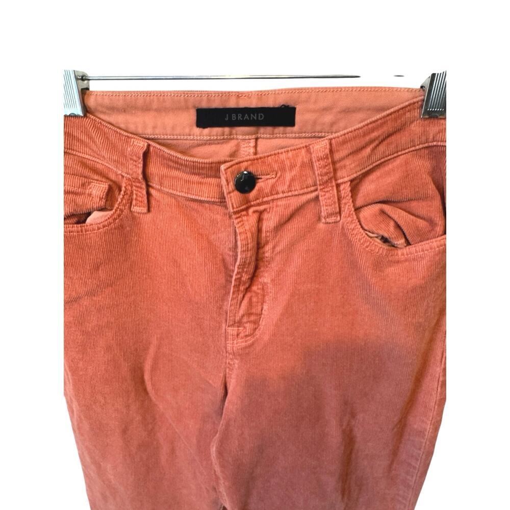 J BRAND Valentina High-rise Corduroy Trousers Orange EUC Size 27 $350 MSRP - Picture 4 of 8